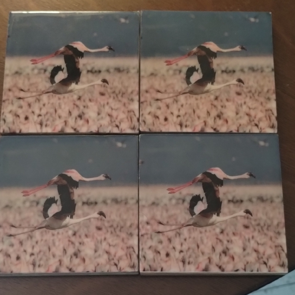 Flamingo Coasters Set - Picture 5 of 5